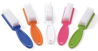 Assorted color handled manicure brushes for professional nail technicians