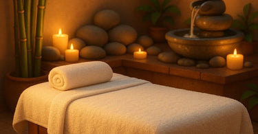 Professional massage bed in spa setting showing durability and comfort features
