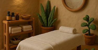 Massage therapist performing a relaxing massage on a client in a serene spa setting