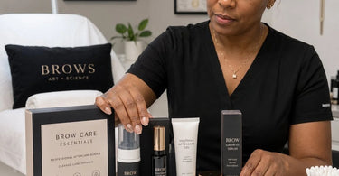 Brow retail bundles including brow wax, gel, and aftercare products for professional spa and salon use