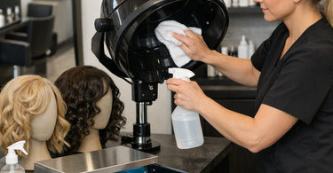 Salon professional choosing the perfect wig dryer for spa layout optimization and efficient styling workflow