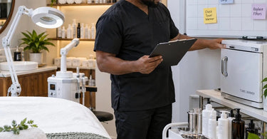 Professional spa and salon preventive maintenance calendar with equipment and maintenance supplies