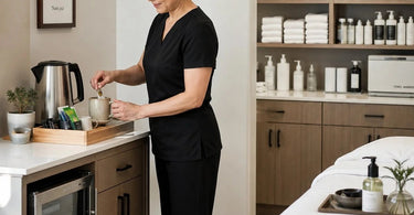 Creating a Cleaner Staff Beverage Area Away From Service Supplies in a Spa or Salon