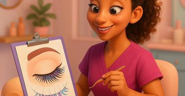 Professional lash artist creating a customized lash map for extensions