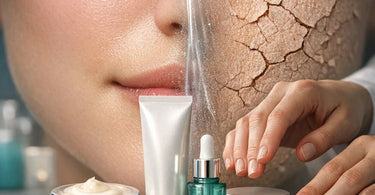 Esthetician applying a rich repair cream to a client's face during a facial treatment in a spa