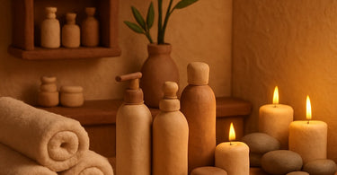 Spa professional smiling while client refers a friend in a beautiful salon setting