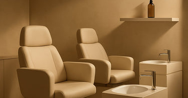 Spa professional performing facial treatment with focused expression