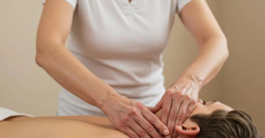 Spa professional performing lymphatic drainage treatment