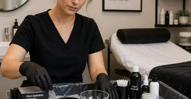How To Prevent Tint Stains On Service Trays, service tray with tint stains and clean tray