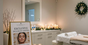 Spa holiday promotion ideas with festive decor and gift sets
