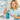 Close-up of a professional's hands testing the clarity and level of blue Barbicide solution in a glass disinfectant jar on a salon station.