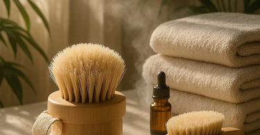 Professional body dry brushing kit for spa and salon exfoliation treatments
