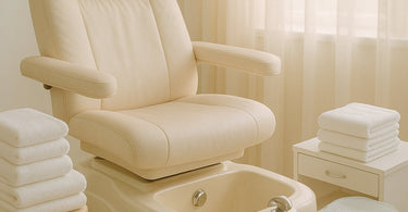 Disposable pedicure liners in use at a professional nail salon