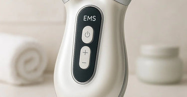 Professional EMS facial device in use during a spa treatment for skin tightening and anti-aging