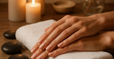 Professional hot stone manicure set with basalt stones and warmer for spa and salon use