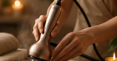 Professional vacuum therapy device in use during a spa treatment