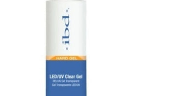 Large 8 oz. bottle of IBD Clear Gel, a professional hard gel for nail enhancements, displayed against a clean white background.