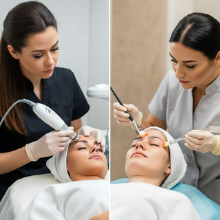 Microdermabrasion and chemical peel treatments at a spa