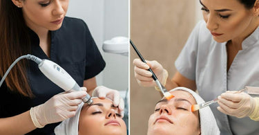 Microdermabrasion and chemical peel treatments at a spa