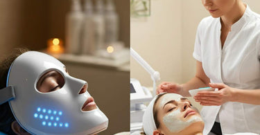 LED facial mask and traditional facial comparison