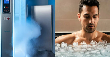 Cryotherapy chamber and ice bath setup in a spa