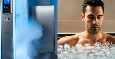 Cryotherapy chamber and ice bath setup in a spa