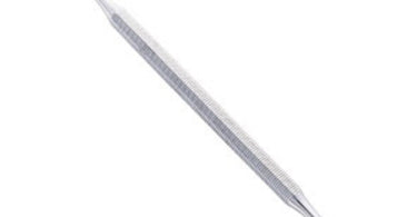 Close-up of the stainless steel Ingrown Toenail Lifter by Mehaz, showing the curved lifting end and the spatula end, on a clean white surface.