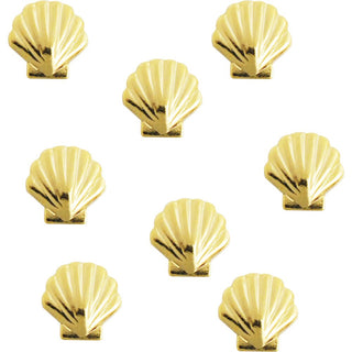 Gold shell nail charms in 3D design