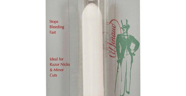 Jumbo Styptic Pencil by Clubman on a clean spa towel, a must-have professional tool for barbers and estheticians.
