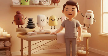 Relaxing spa environment with massage products from Pure Spa Direct