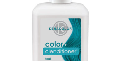 Keracolor Color + Clenditioner in Teal, a vibrant blue-green hair color conditioner bottle