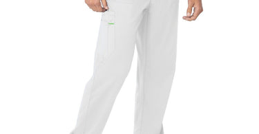 Landau Proflex Men's Straight-Leg Cargo Pants in White - Professional Spa and Salon Apparel