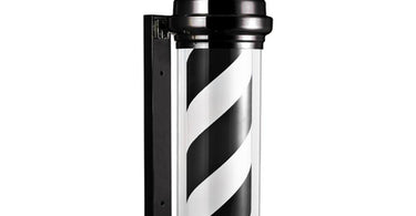 Modern LED Black and White Barber Pole by Hans Equipment