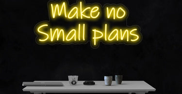 LED Flex Neon Sign spelling Make no Small plans in vibrant pink for salon decor