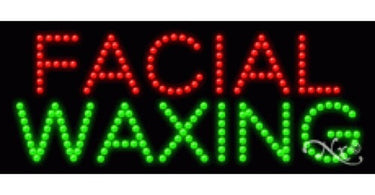 LED Sign for Facial Waxing - 11 inches H x 27 inches W x 1 inches D