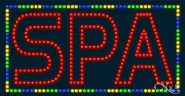 LED Sign - Spa 17 inches high by 32 inches wide by 1 inch deep from Pure Spa Direct