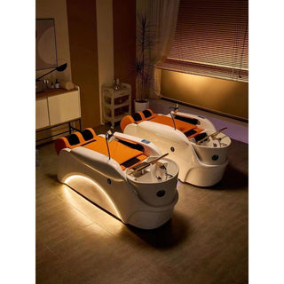 Luxurious Salon Spa Setting with Japanese Head Spa and Shampoo Bed