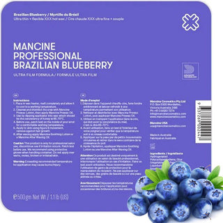 Mancine Hard Wax Ultra Film Brazilian Blueberry Stripless Wax