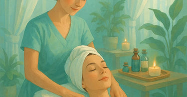 A serene massage therapy session in a calming spa environment, showcasing mental wellness and relaxation