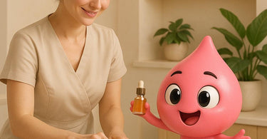 After wax oil bottle being applied to smooth skin post-waxing treatment