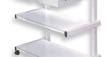 Meishida Metal Cart with three shelves and two pull-out drawers