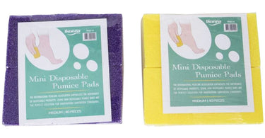 Extra coarse yellow mini pumice pads for professional pedicures - 40 pack