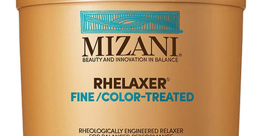 Mizani Classic Rhelaxer for fine and color treated hair in a 64 oz professional size bottle on a white background