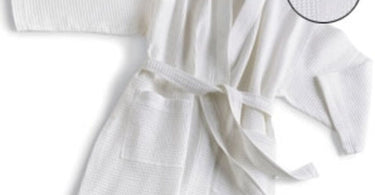 Boca Terry Multi Waffle Bathrobe in White - Luxurious Spa Robe for Salons and Spas