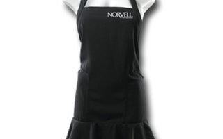 Norvell Technician Apron in Black with Ruffle Hem