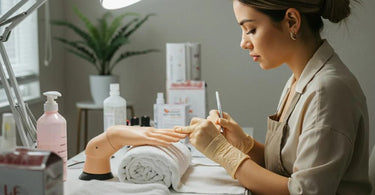 Cuccio State Board Odorless Acrylic Kit with all components neatly organized for professional nail technicians