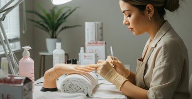 Cuccio State Board Odorless Acrylic Kit with all components neatly organized for professional nail technicians