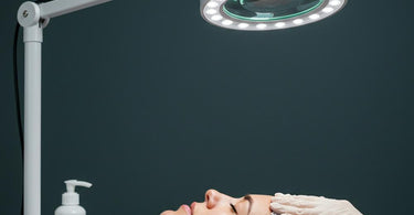 Omega 7 Magnifying Lamp illuminating a spa treatment area