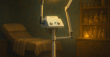 Professional facial steamer and magnifying lamp combo for spa treatments