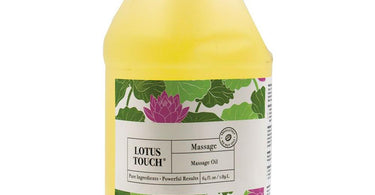 Massage oil blend displayed in a professional spa setting